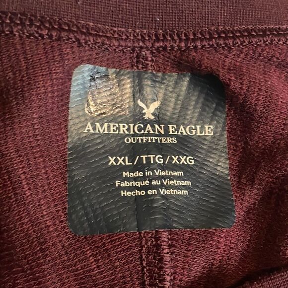 American eagle mens long sleeve maroon 1/4 button soft tee size xxl - Picture 13 of 14